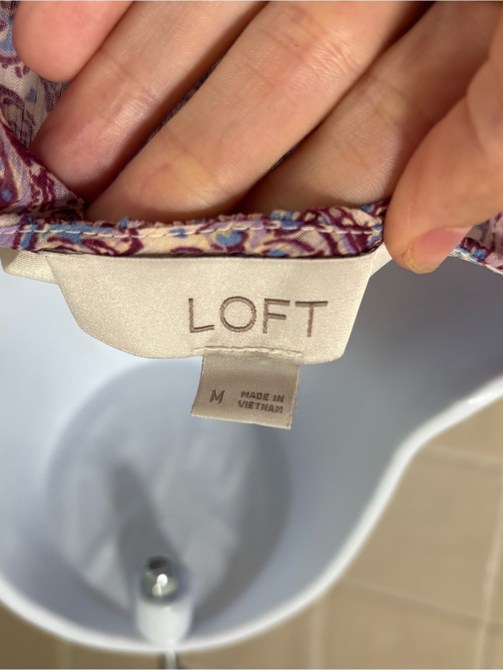 LOFT Paisley Chiffon Ruffle Top - Picture 5 of 7